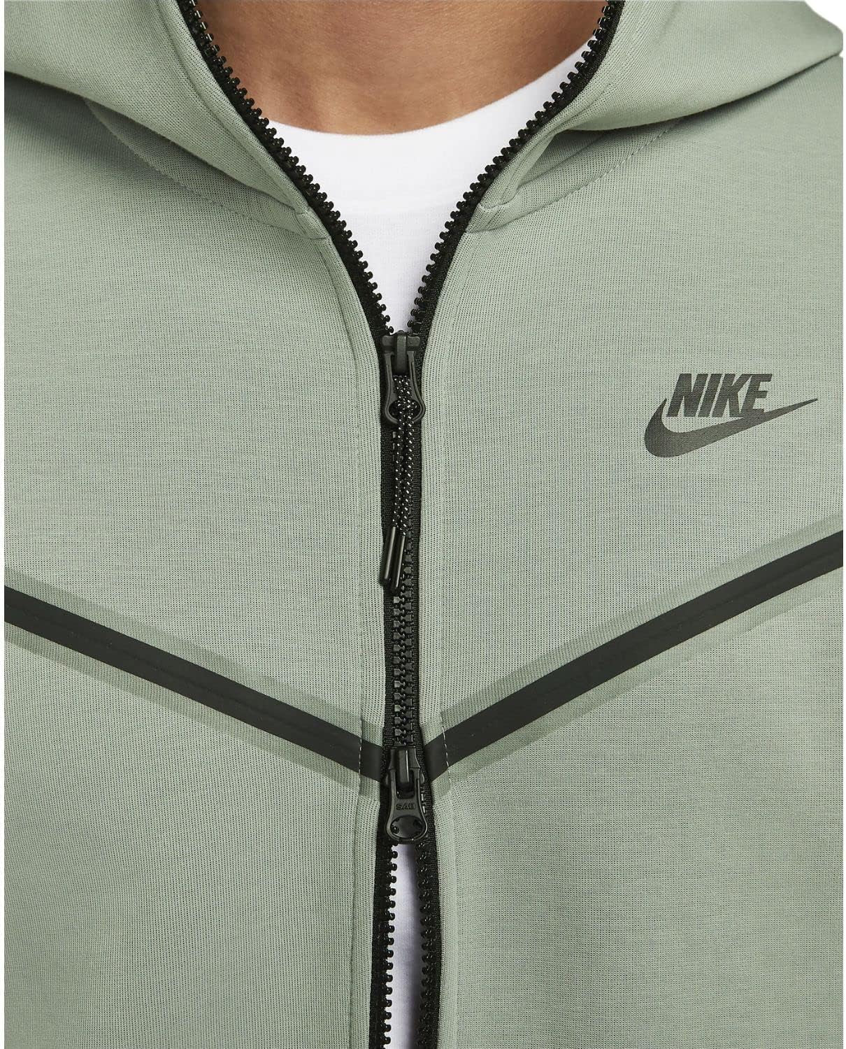 Men'S Sportswear Mica Green/Black Tech Fleece Full-Zip Hoodie (CU4489 330) - L