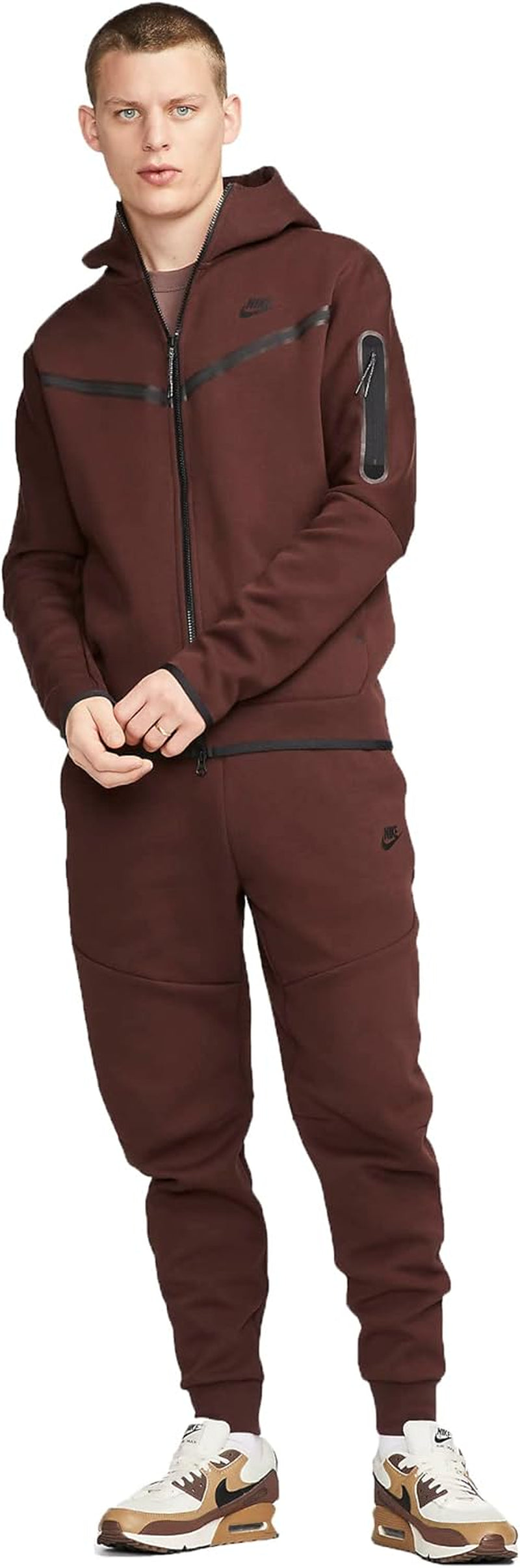 Men'S Sportswear Earth/Black Tech Fleece Full-Zip Hoodie (CU4489 227) - 2XL