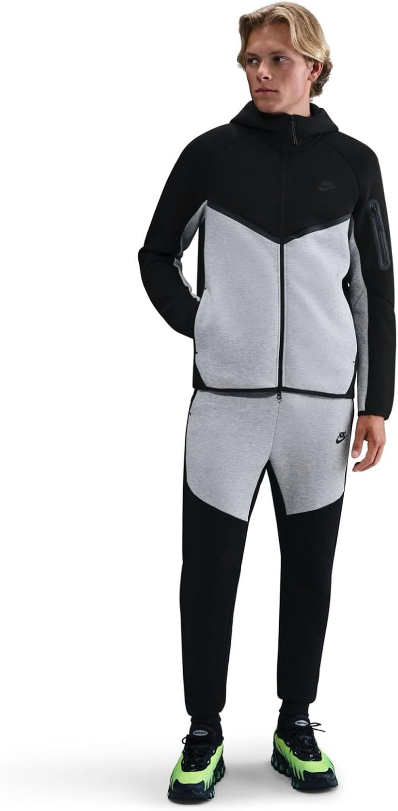 Tech Men'S Full-Zip Windrunner Hoodie (HV0949-011, Black/Dark Grey Heather/Black)